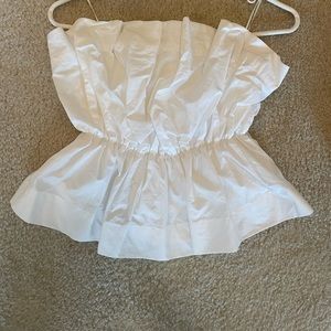 Anthropologie strapless ruffle top